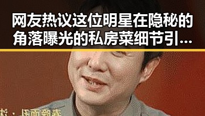 网友热议这位明星在隐秘的角落曝光的私房菜细节引发深扒讨论